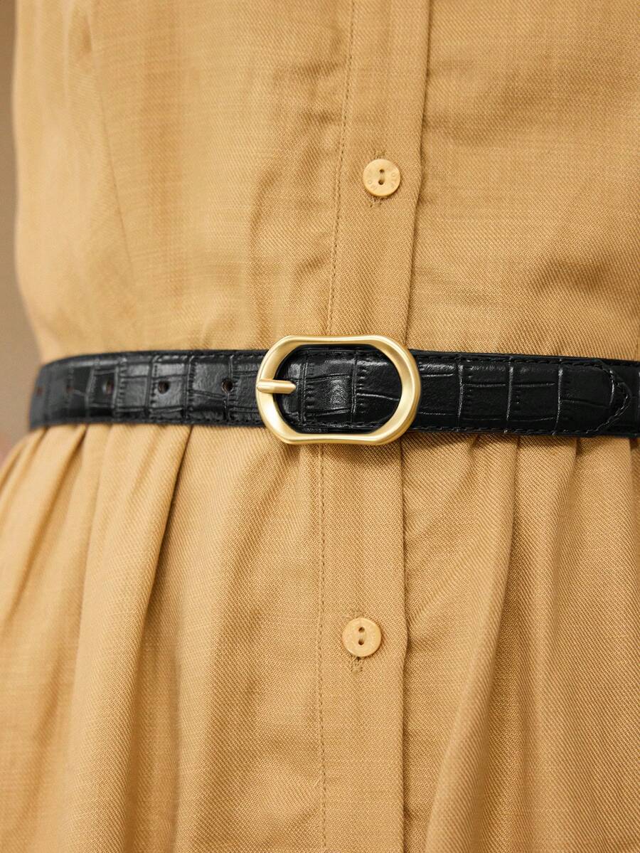 MOTF PREMIUM PRE BLACK SLUB PATTERN FASHION BELT - Slub black - View 1