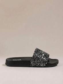 HighSole Woman Shoes Flat Simple Everyday Fashion Slippers For Summer Vacation Shoes Summer Spring Shoes Spring Break Easter For Casual Beach Style For Christmas - Black - View 2