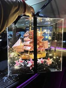 Black Base High-Definition Collectible Display Box, Assembled Transparent Acrylic Box, Alternative To Glass Box, Used For Displaying Figurines, Dolls, Ornaments, Home Storage & Organization, Gift Box - Black - View 2
