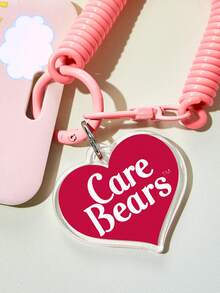 SHEIN X Care Bears 1個卡通熊角色圖案卡套附掛繩，適用於公車卡、識別證、工作識別證等，適合學校使用 - 長方形 - 查看 3