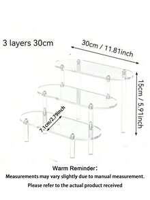 1pc Transparent Acrylic Tiered Display Stand, Versatile Desktop Acrylic Organizer For Figurines, Perfumes, Cosmetics, Accessories. Multi-Layer Organizer Display Stand Cake Stand Perfume Rack, Home Storage Display Stand Jewelry Cosmetics Display Stand - Multicolor - View 5