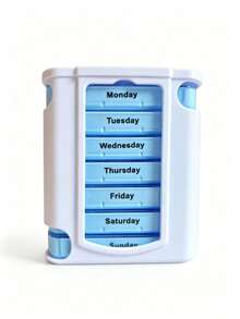7-Day Stackable Pill Box, 4 Times Daily Compartment Travel Medicine Organizer For Vitamins & Medication, Ideal Gift For Elderly - Multicolor - View 10