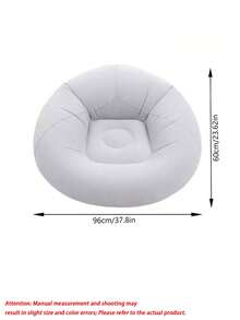 1pc Inflatable Sofa With Footrest, Flocked Surface Air Couch For Adults, Portable Waterproof Camping Lounge Chair With Footstool, Home & Outdoor Use - Chair - View 5