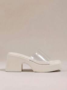 HighSole 时尚果冻凉鞋春夏季度假鞋夏季派对坏蛋别致华丽风格春季鞋春假复活节 - 無色 - 查看 3