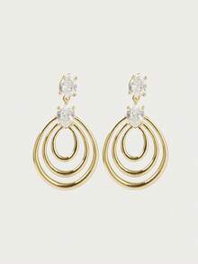 Glisma 18 Gold Earrings Light Luxury Niche Personalized Earrings - Gold - View 12