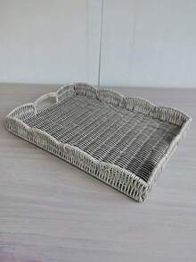This Modern, Minimalist, Multi-Functional Faux Rattan Fruit Drainer Can Be Used As A Desktop Display Basket, Storage Basket, Tray, Or Even A Bread Basket For The Living Room. - Multicolor - View 11
