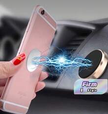 Car Mount Magnetic Attraction Magnetic Sheet Circular Patch 5-Piece Set - Silver - View 1