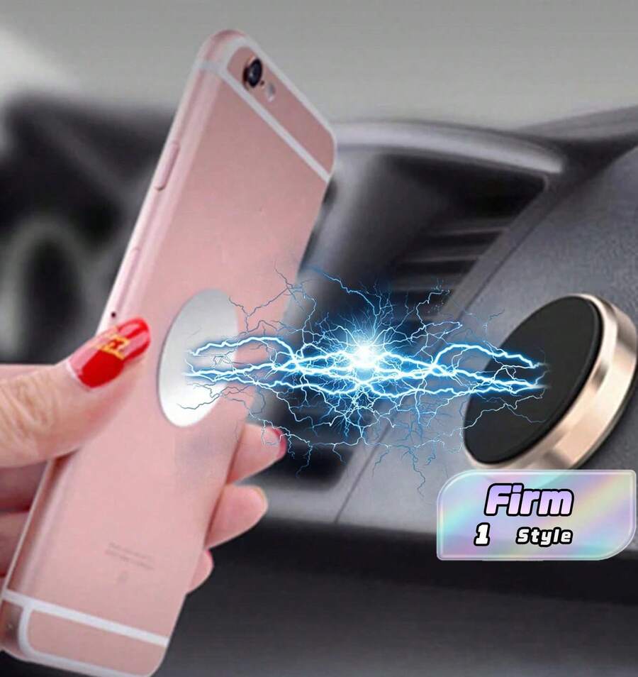 Car Mount Magnetic Attraction Magnetic Sheet Circular Patch 5-Piece Set - Silver - View 1