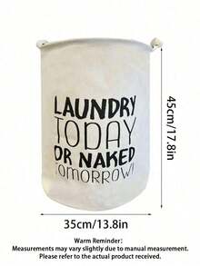 1pc Polyester Laundry Basket, Modern Letter Graphic Laundry Basket For Home Laundry Hamper, Washing Basket Bathroom Organizer, Basket, Storage Basket, Foldable Laundry Basket - Beige - View 2