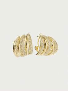 Glisma 18 Gold Earrings Light Luxury Niche Personalized Earrings - Gold - View 7