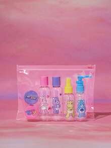 SHEIN X Care Bears 6pcs/Set Transparent Portable Love Bear Plastic Bottles (50ml*2, 60ml*2, 20g*2) - Multicolor - View 4