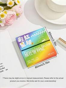 Color Gradient Pearlescent Pull‑Out Sticky Notes, Adhesive, High‑Capacity, Marker Tabs, Expandable Notes, Error‑Correction Notes, Message Notes, Waterproof - one-size - View 4