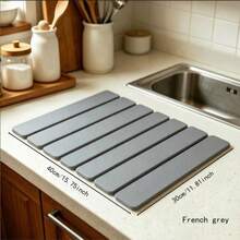 1pc Quick Drying Dish Mat, Silica Gel Absorbent Pad, Water Absorption Kitchen Counter Storage Mat, Rollable Dish Drying Rack, Non-Slip Sink Side Pad - Multicolor - View 7