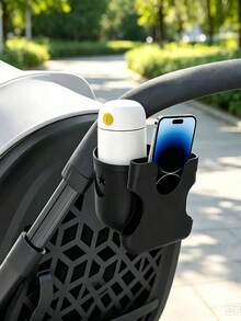 1 Pack, Stroller Cup Holder With Mobile Phone Holder, Stroller Storage Supplies With Water Cup, Baby Travel Equipment With Mobile Phone. - Multicolor - View 4