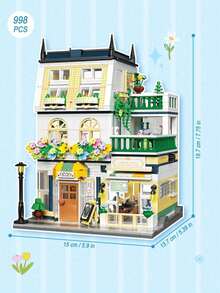 1000Pcs Mini Street View Building Blocks Kit, DIY Assemble Architectural Model With Fine Furniture & Indoor Outdoor Scene Accessories, Fun Stress-Relief Puzzle Toy With High Decorative Ornament Value - Multicolor - View 13