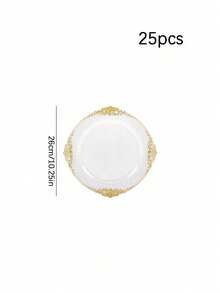 European Style Embossed Disposable Plastic Tableware, Minimalist Elegant Design, For Home, Party, Gathering - disc - View 13