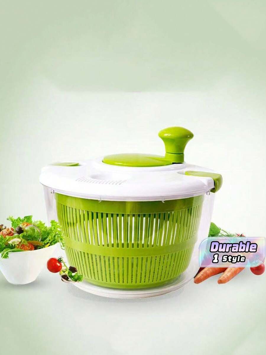 1Pc Manual Fruit Vegetable Salad Spinner Kitchen Salad Dehydrator Hand Crank Water Draining Drying Tool For Washing Fruits Vegetables Household Kitchen Gadget Supplies - Drain Basket - View 1
