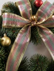 1.5 Inch Wired Edge Ribbon, 25 Yards Per Roll, Assorted Plaid Check Sheer Fabric Wired Ribbon, Multi‑Pattern Decorative Ribbon For Gift Wrapping, Bow Making, Christmas Holiday Home Decoration, DIY Craft Ornament Supplies - multicolor - View 7