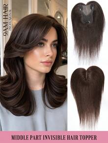 25CM Straight Hair Human Hair Toppers For Women 8X12CM Base Pixie Cut With Lace Clip In Hair Extensions Daily Use Easy To Wear Dark Brown - S2 - View 17