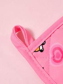 THE POWERPUFF GIRLS X SHEIN 1件/2件裝可愛卡通印花廚房隔熱墊套組，烘焙必備隔熱墊，有效隔絕熱源，單件/組合可選 - 粉色 - 查看 3