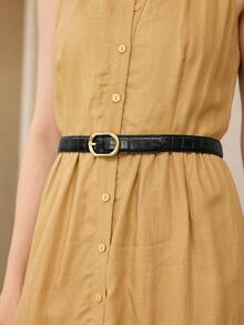MOTF PREMIUM PRE BLACK SLUB PATTERN FASHION BELT - Slub black - View 8