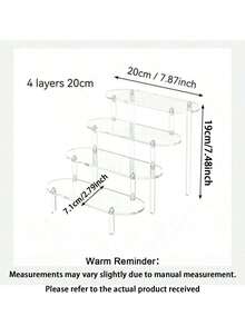 1pc Transparent Acrylic Tiered Display Stand, Versatile Desktop Acrylic Organizer For Figurines, Perfumes, Cosmetics, Accessories. Multi-Layer Organizer Display Stand Cake Stand Perfume Rack, Home Storage Display Stand Jewelry Cosmetics Display Stand - Multicolor - View 4