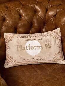 HARRY POTTER X SHEIN Ticket Modeling Throw Pillow - Brown - View 5