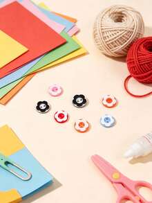 Round Resin Buttons-Versatile Decorative Fasteners For Sweaters And Shirts; Ideal For Kindergarten Children's DIY Crafts And Button Art. - 100pcs - View 8