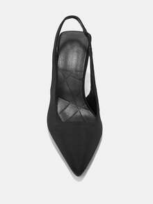 Bholvia Ladies Pointed Back Strap Slingback Low Vamp Spring Shoes Work Shoes Suede Shoes Rear Strap Shoes Black - Black - View 9