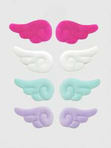 ROMWE Kawaii Suede Angel Wings Dopamine Color Combination Brooch, Bag, Clothing, Hats And Accessories Brooch, Suitable For Daily Decoration And Matching, Etc - Multicolor 2 - View 1