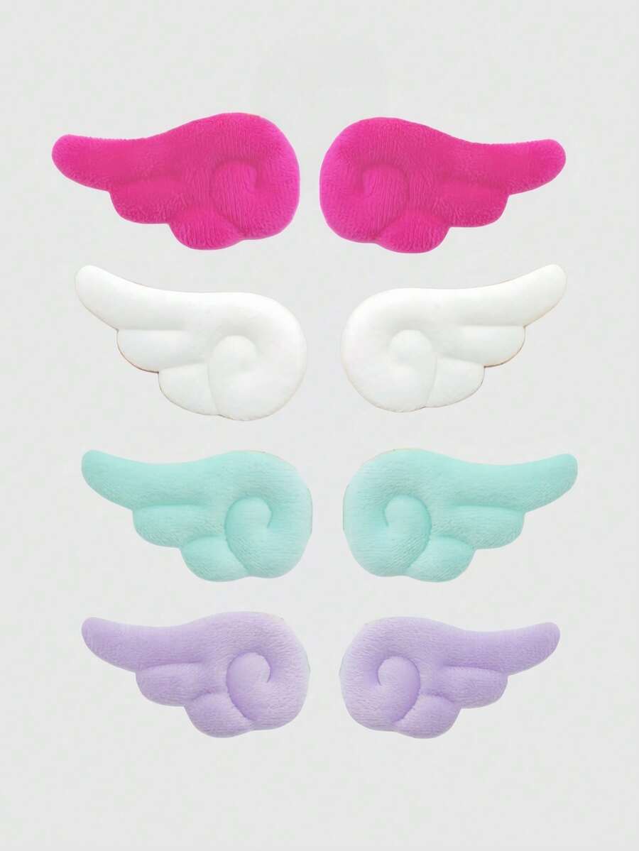 ROMWE Kawaii Suede Angel Wings Dopamine Color Combination Brooch, Bag, Clothing, Hats And Accessories Brooch, Suitable For Daily Decoration And Matching, Etc - Multicolor 2 - View 1