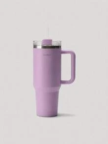 OutZeal 40 Oz High Capacity Stainless Steel Double Insulation Flap Straw Cup With Portable Handle For Gym, Studio, Car, Hiking, Office And Daily Leisure - Purple - View 8