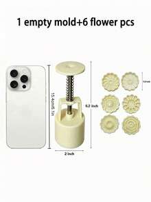 Hand Pressed Mooncake Mold Set ABS Mid Autumn Festival, Mung Bean Cake, DIY Dessert - Beige - View 4