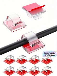 100/60/40/30/20/10/5pcs Outdoor Adhesive Cable Clips, Christmas Light Clips, Decorative Clips, Self-Adhesive Hooks, Wire Management Clips, Fairy Light Accessories - White - View 1
