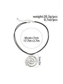 ROMWE Fairycore 1pc Fashionable Creative Geometric Spiral Pendant Necklace - Multicolor - View 6