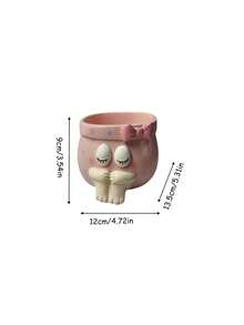 Cute Cartoon Shy Girl Hugging Legs Pen Holder, Large Capacity Makeup Brush Organizer, Entryway Storage Decorative Ornament - Girl pen holder - View 4