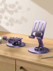 Portable Metal Lazy Phone Stand, 360° Rotation Fold‑To‑Carry Desktop Phone Bracket - Multicolor - View 14