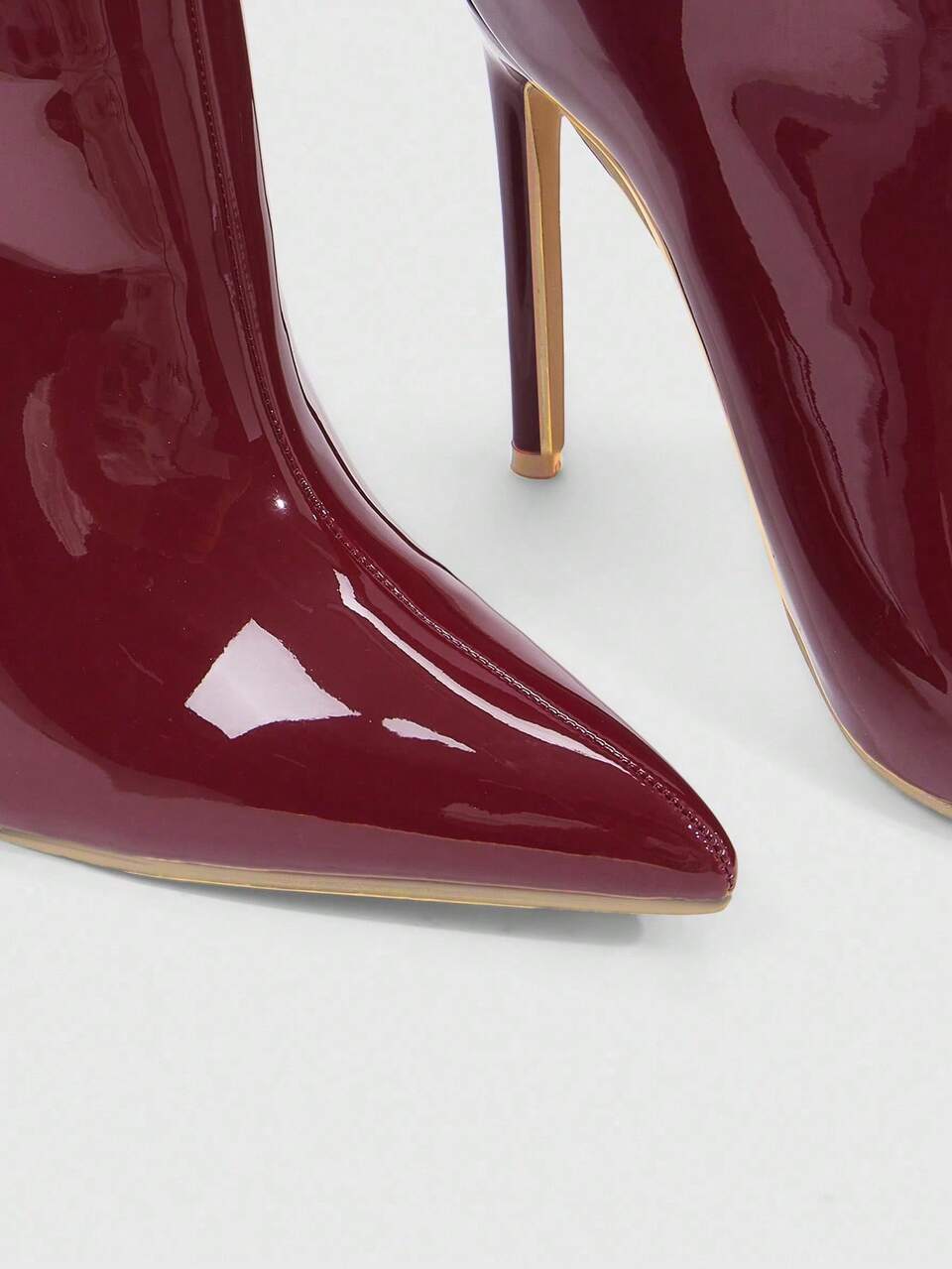 CUCCOO SZL Sexy Fashion Pointed Toe Stiletto High Heel Side Zipper Wine Red Stylish Party Clubwear High Heel Ankle Boots For Women, Autumn/Winter For Christmas Spring Shoes Fall Shoes