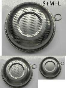 Stainless Steel Multi-Purpose Filter Basket With A Sturdy, Meshed Design For Draining And Rinsing Fruits And Vegetables. - Silver - View 6