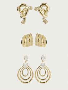 Glisma 18 Gold Earrings Light Luxury Niche Personalized Earrings - Gold - View 1