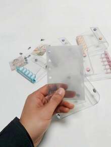 Álbum de almacenamiento de pegatinas, 20 hojas de PET transparente de una sola cara con páginas interiores desprendibles, libro de colección de pegatinas y cinta washi para diario - Color - Ver 5