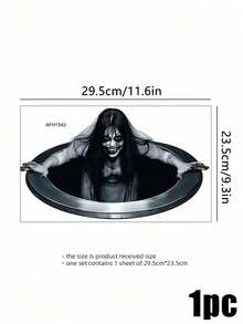 Muroi Mono 1 buah Stiker Lantai Dekorasi Rumah Ruang Tamu Wanita Berambut Panjang Menakutkan Bertema Halloween Kreatif - warna-warni - View 13