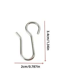 10/20/40/60/100pcs Metal Curtain Track Hooks - S-Shape Small Drape Hooks, Pin Hooks, Roller Gliders For Ceiling Mount Track, Curtain & Shower Rod, Home Bathroom Decor, Fall Decor, Back To School, Ceiling Hangers - Silver - View 6
