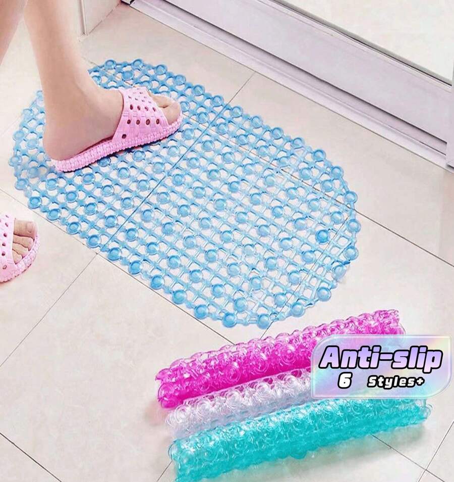 1pc Bathroom Non-Slip Mat With Suction Cups For Shower Room, Bathtub And Toilet - Multicolor - View 1