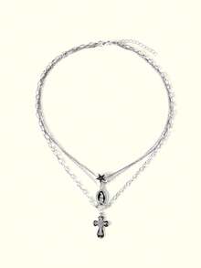 Popjeli 1 Colorful Multi-Layer Necklace - Black - View 4