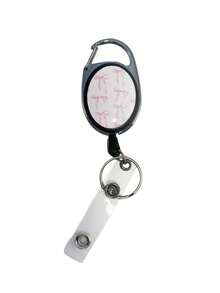 1pc Minimalist Versatile Oval Cherry Pattern Single-Sided ID Badge Reel, Personalized Badge Holder Clip, Interesting Medical/Nursing Work ID Card Holder, Office Staff, Teacher, Nurse, Student ID Badge Accessory (Floral) - A - View 14