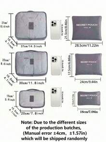 Set 6 Tas Penyimpanan Perjalanan, Organizer Serbaguna dengan Tas Kosmetik & Kantong Kebersihan, Tas Koper Lipat Anti Debu untuk Pakaian, Sepatu, Pakaian Dalam, Perlengkapan Penyimpanan Lemari untuk Kamar Tidur dan Sekolah - MultiWarna - View 5