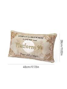 HARRY POTTER X SHEIN Ticket Modeling Throw Pillow - Brown - View 3