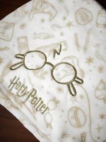 HARRY POTTER X SHEIN 金色刺繡乾髮帽，禮品，居家浴室裝飾夏季乾髮巾，返校季 - 白色 - 查看 2