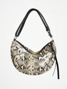 MUSERA Snake Print Bag Detail Festival Rave Ibiza Clubbing Streetwear Summer Fall Winter Python Pattern Zippered Purse Night Out Evening Clutch Retro Style - snake pattern - View 5